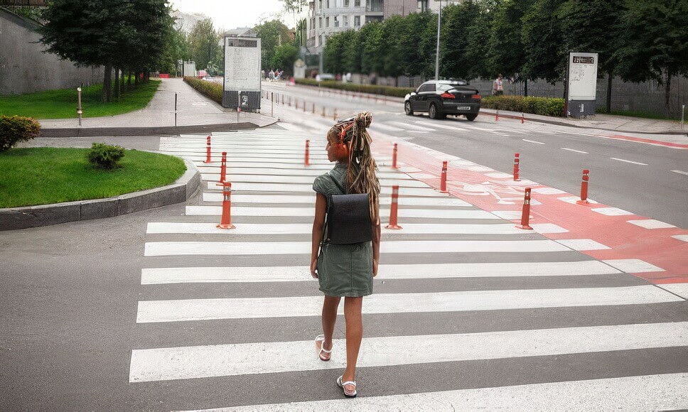 girl going back to school