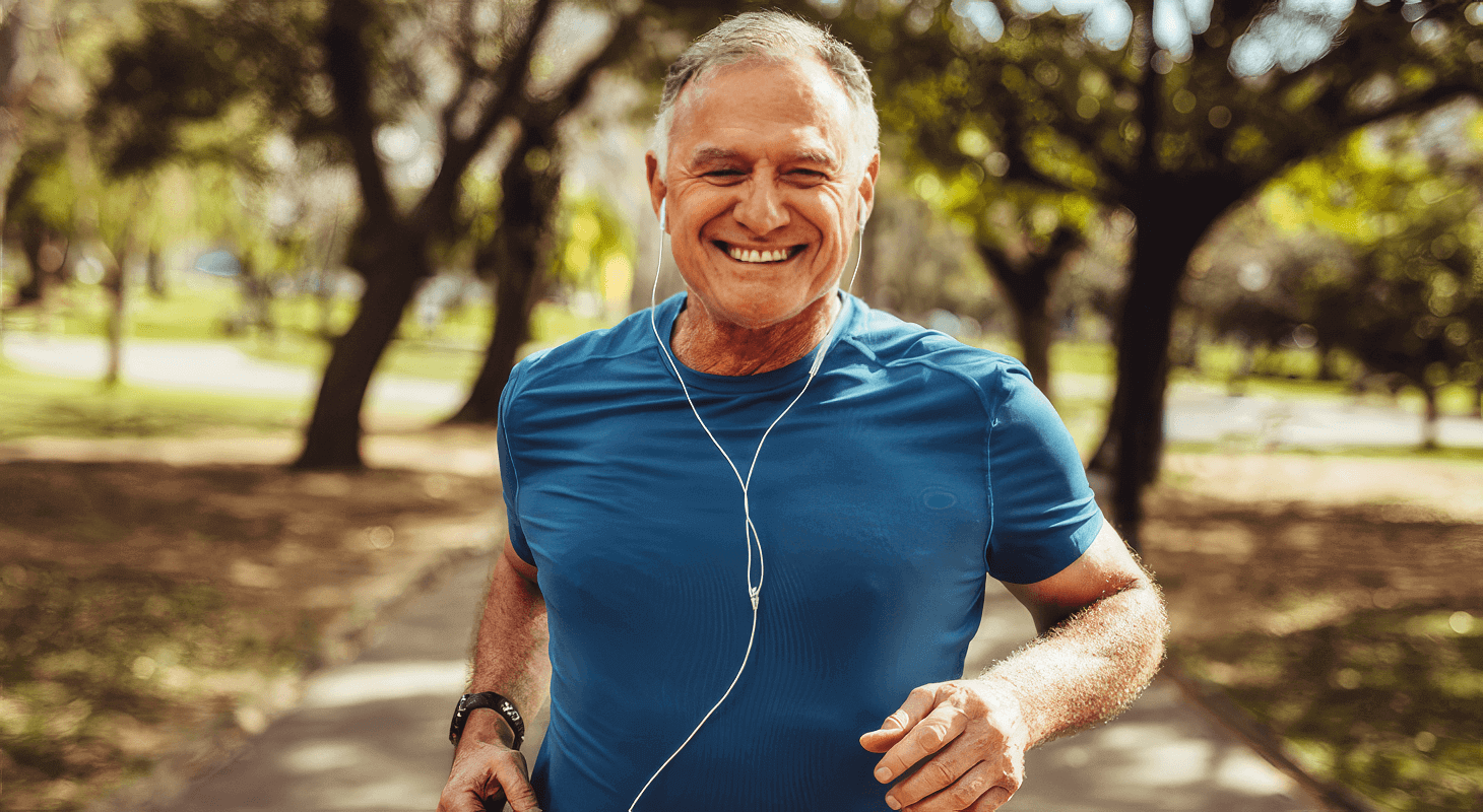 Older man taking care of himself