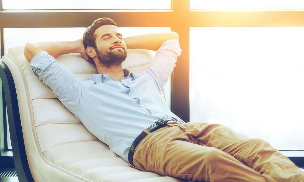 image of man relaxing