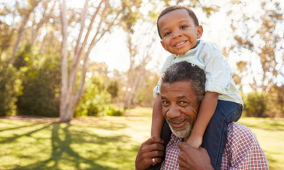 Grandfather with grandson