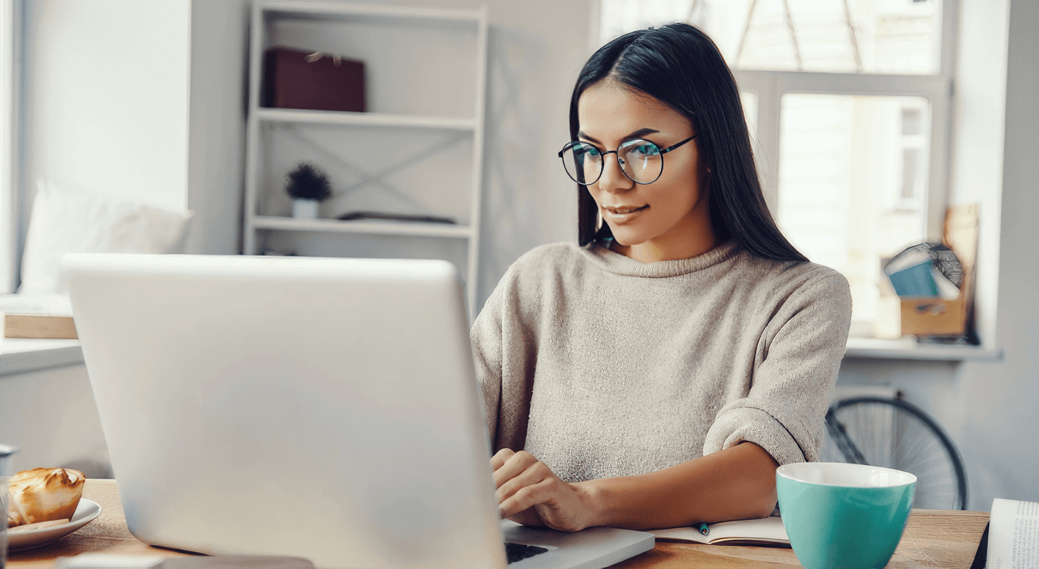 woman working from home